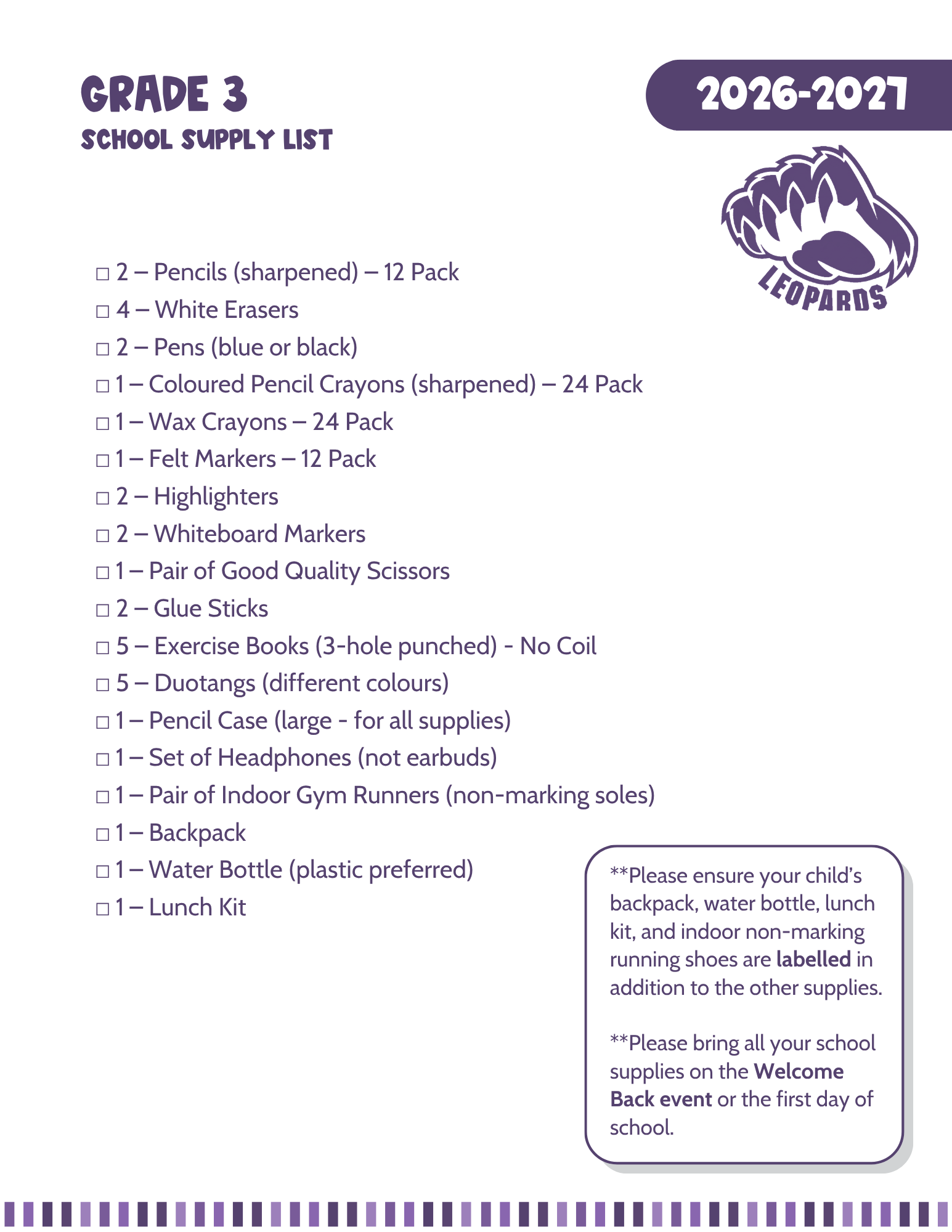GR 3 SUPPLY LIST 26.27 new