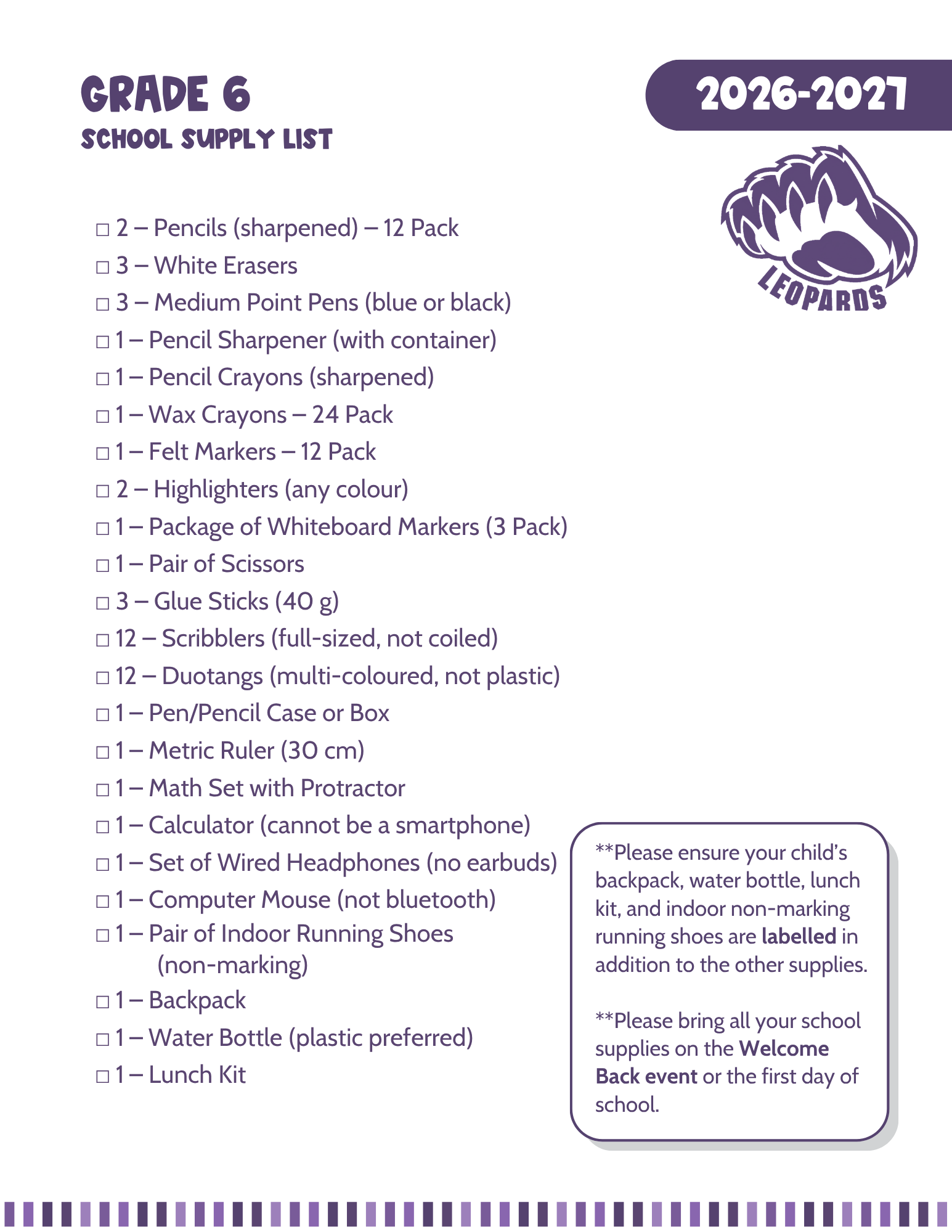 GR 6 SUPPLY LIST 26.27 new